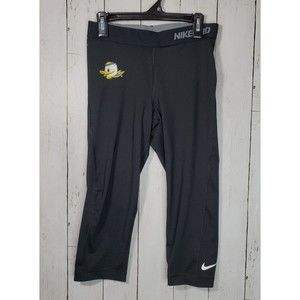 Nike Womens Size XS Ducks Dri-Fit Pro Tight Fit Workout Training Tights Black